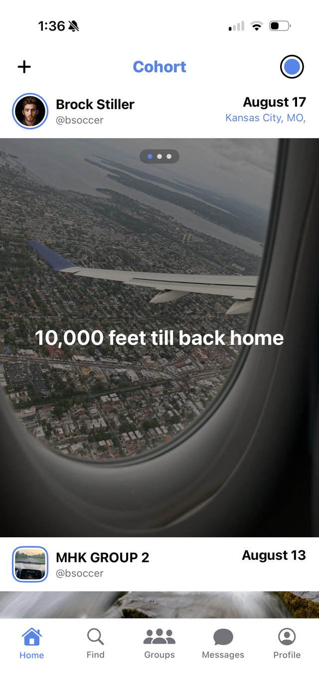 A post in the Cohort app feed